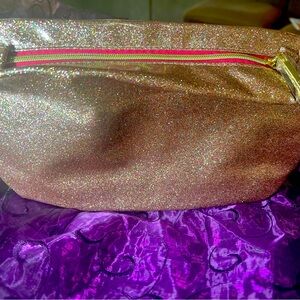 **** SOLD **** NWOT Large Lancôme Makeup Bag Glitter Multicolor